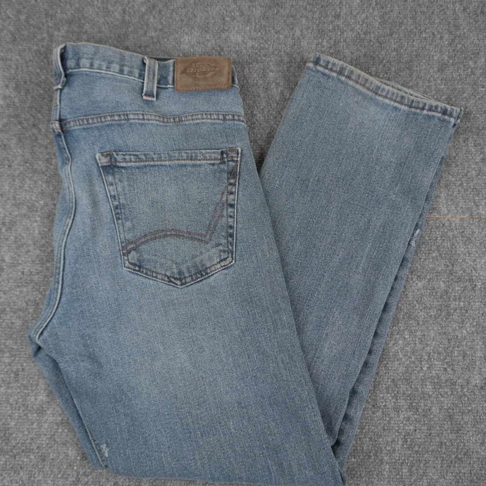 Dickies Relaxed Fit Jeans Men 34x30 Blue Medium Wash Straight Leg Denim XD742MSB